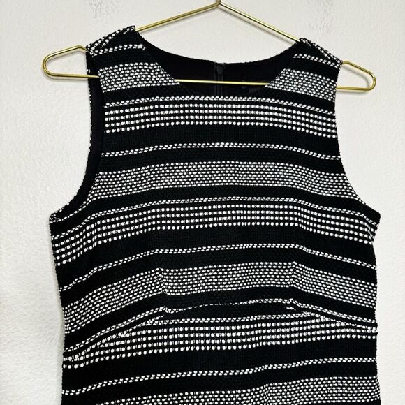Ann Taylor Dress Size 6 Black White Party Cocktail Sleeveless Fit & Flare Office - Picture 1 of 12